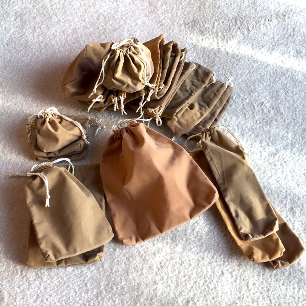 SET of 24 Various sizes Velvety Pouches